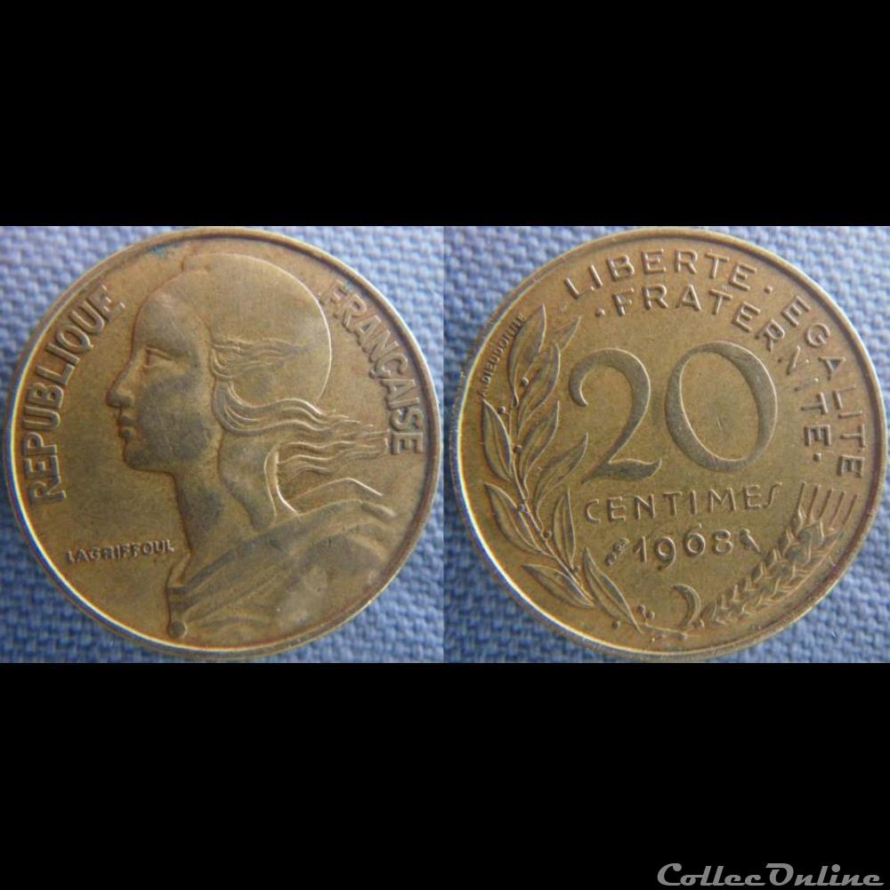 20 Centimes 1968 monnaie france moderne 20 centimes 1968