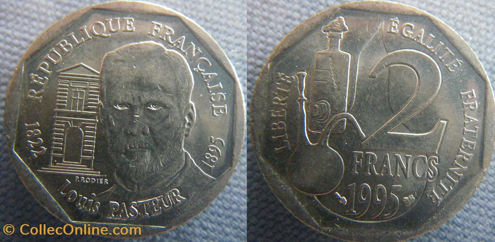 2 Francs 1995 Pasteur monnaies france modernes 2 francs 1995 pasteur