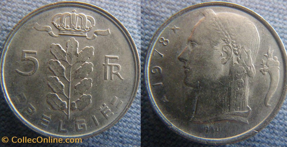 5 Francs 1978 fl monnaies monde belgique 5 francs 1978 fl