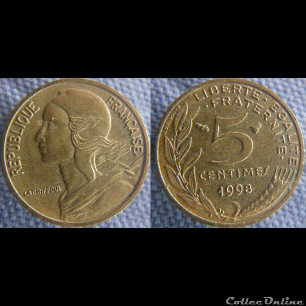 5 Centimes 1998 monnaie france moderne 5 centimes 1998