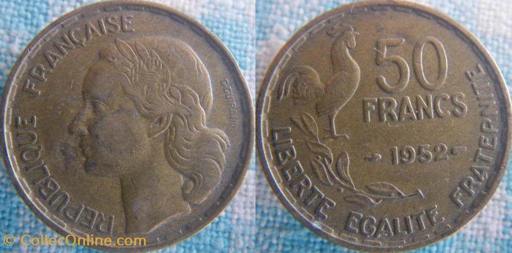 50 Francs 1952 monnaie france moderne 50 francs 1952