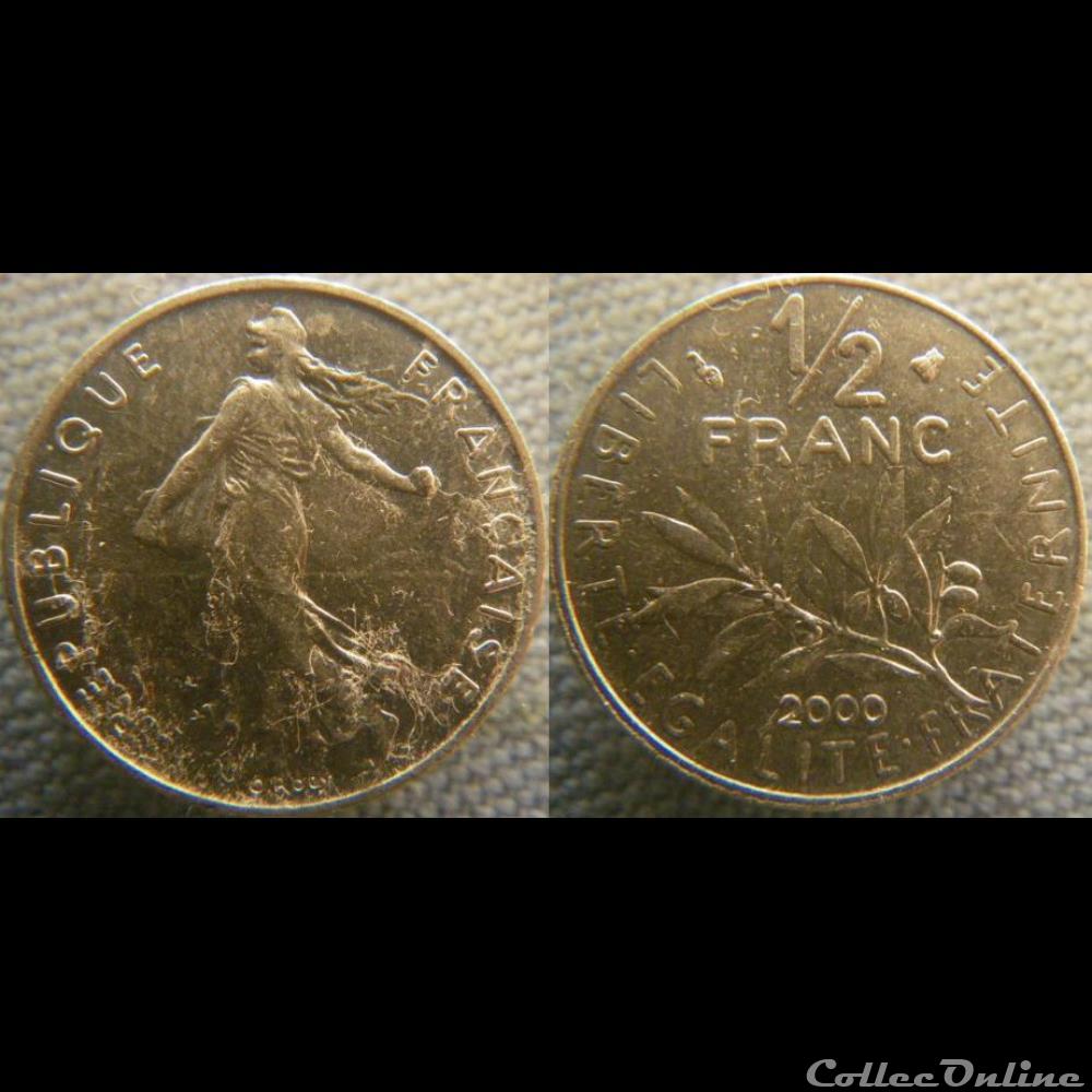 Demi Franc 2000 Abeille monnaie france moderne demi franc 2000 abeille