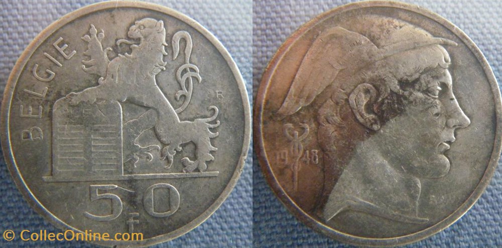 50 Francs 1948 monnaie monde belgique 50 francs 1948