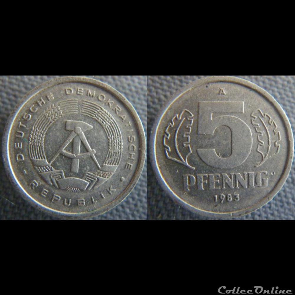 5 Pfennig 1983 A RDA monnaie monde allemagne 5 pfennig 1983 a rda