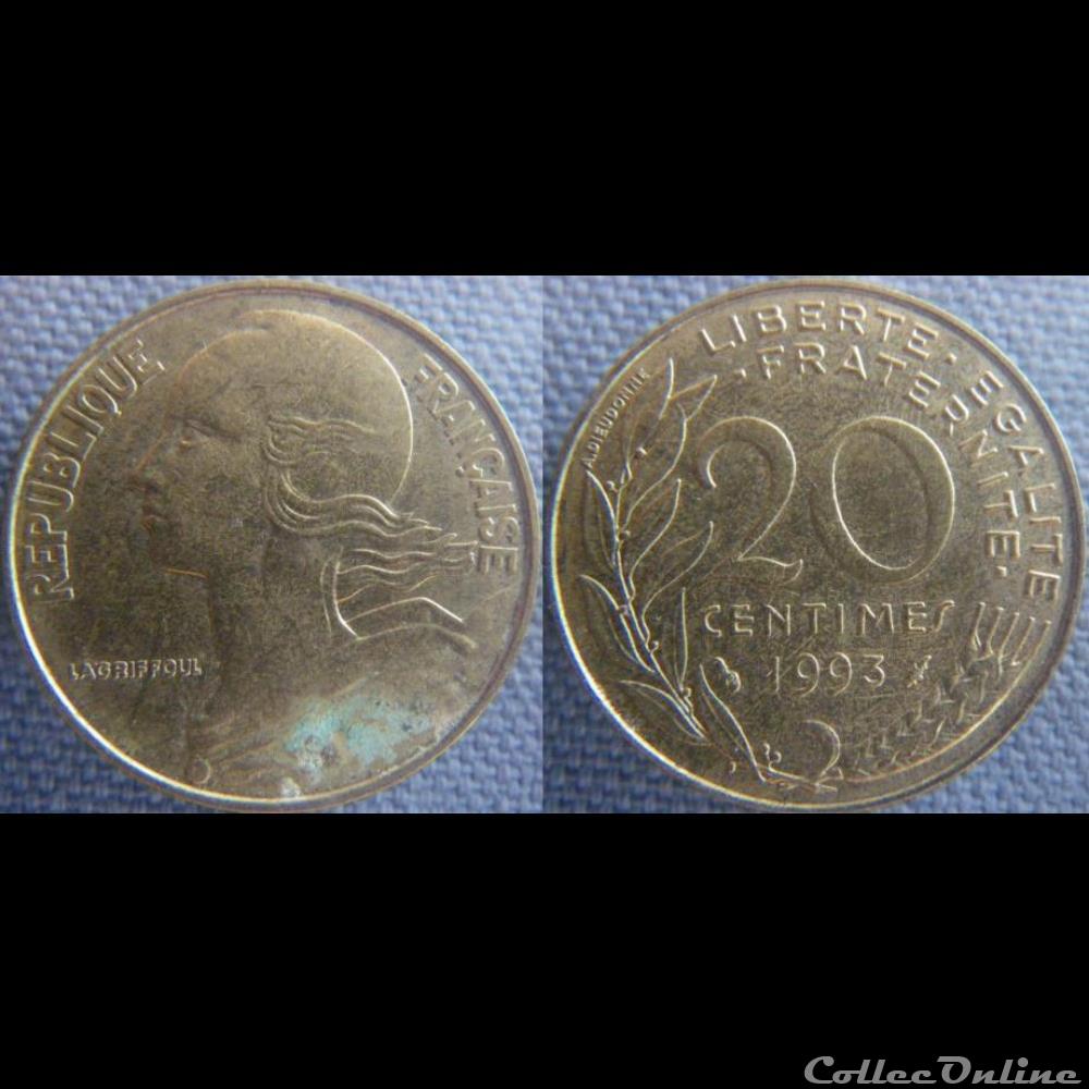 20 Centimes 1993 monnaie france moderne 20 centimes 1993