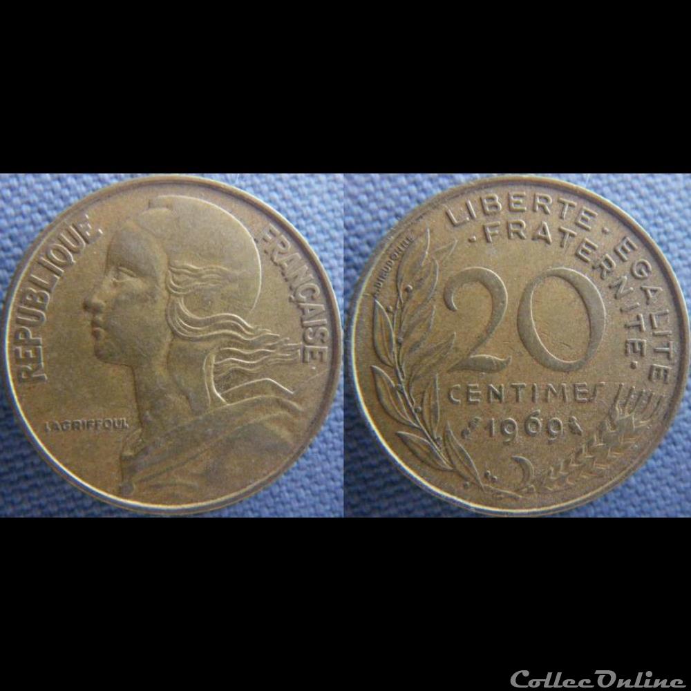 20 Centimes 1969 monnaie france moderne 20 centimes 1969