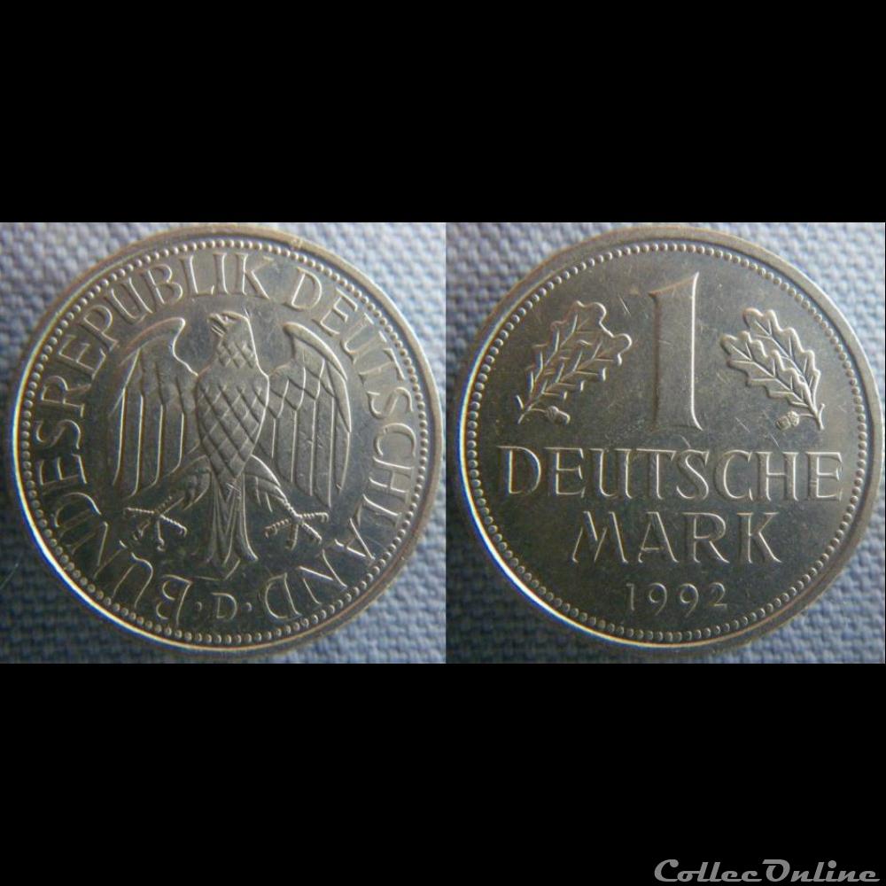monnaie monde allemagne 1 mark 1992 d