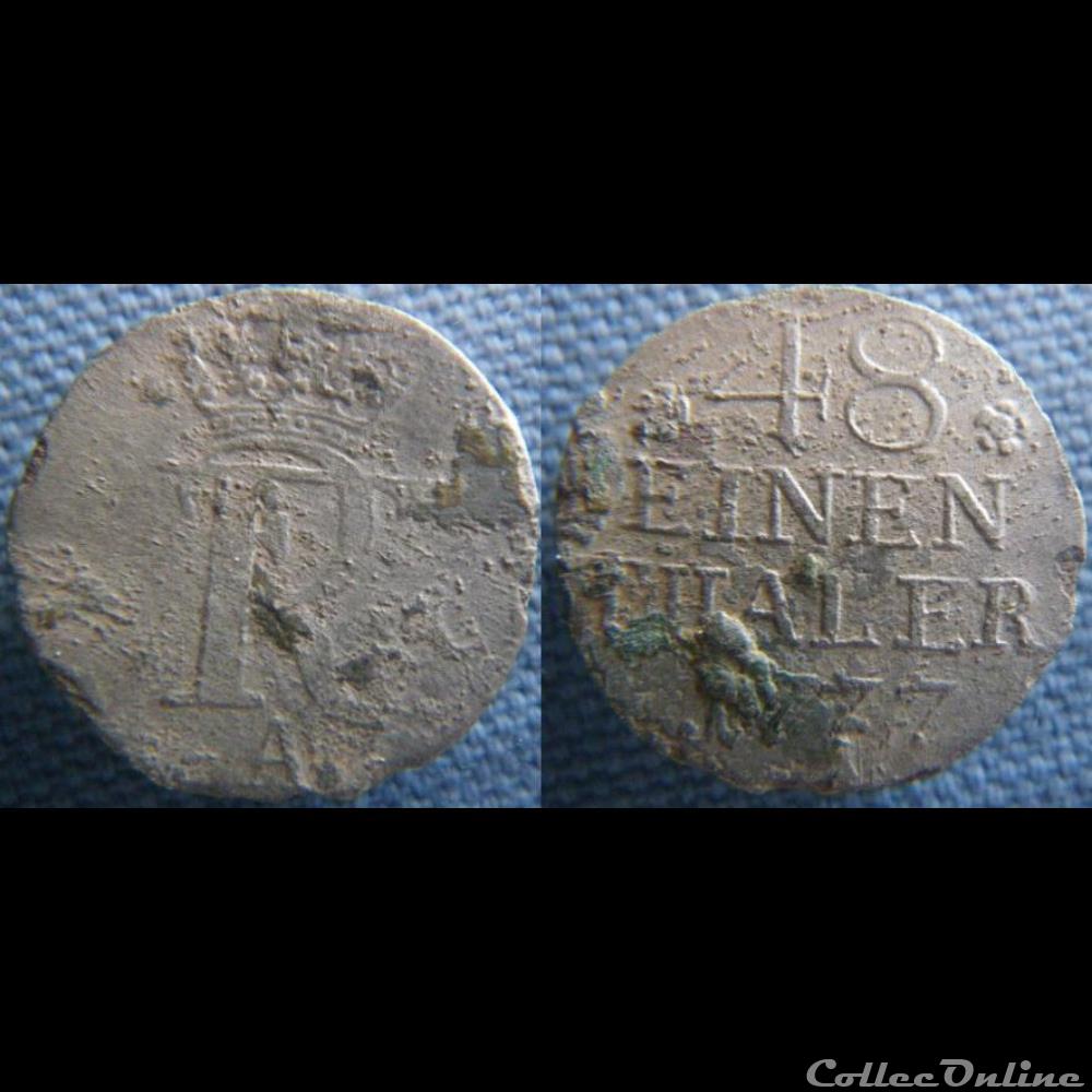 1/48 ème Thaler - 1777 A monnaie monde allemagne 1 48 eme thaler 1777 a