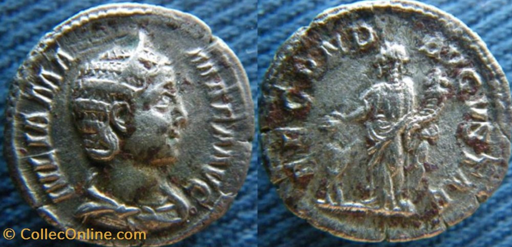 Julia Mamaee denier monnaies antiquite av jc ap romaines republicaines imperiales julia mamaee denier