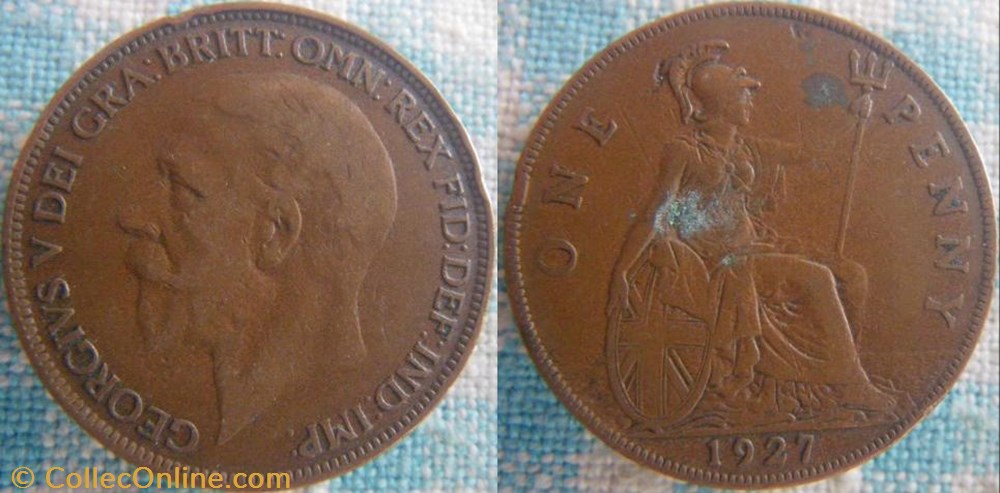 1 Penny 1927 monnaie monde royaume uni 1 penny 1927