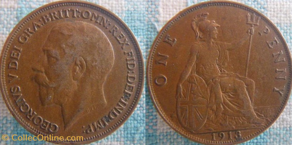1 Penny 1913 monnaie monde royaume uni 1 penny 1913