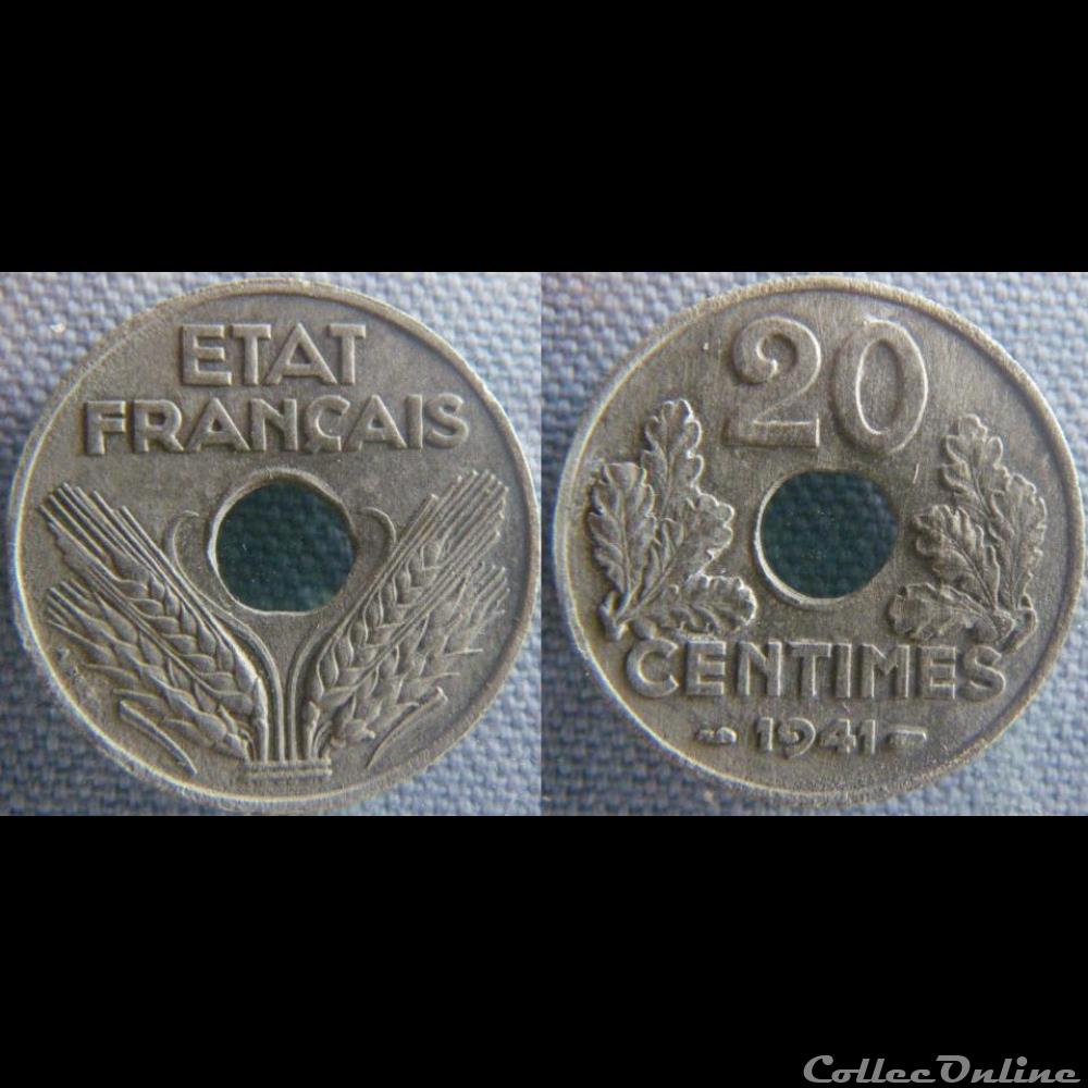 20 Centimes 1941 monnaie france moderne 20 centimes 1941