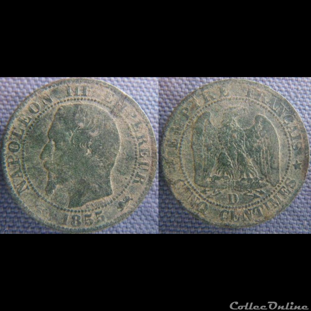 5 Centimes 1855 D Ancre monnaie france moderne 5 centimes 1855 d ancre