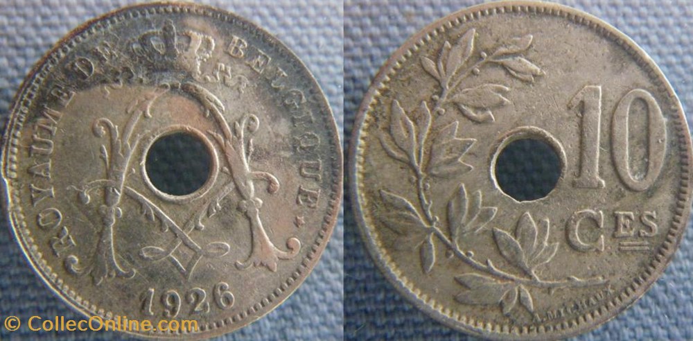 monnaie monde belgique 10 centimes 1926 fr