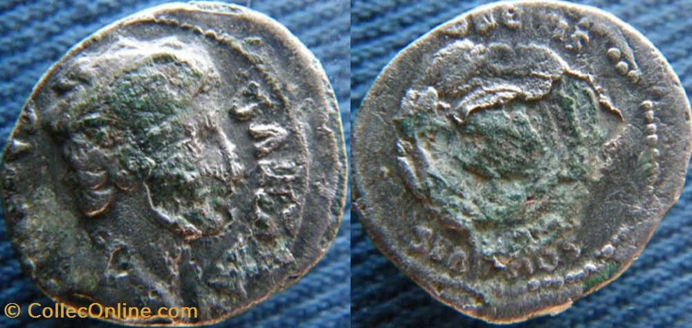 Auguste Denier fourré monnaies antiquite av jc ap romaines republicaines imperiales auguste denier fourre