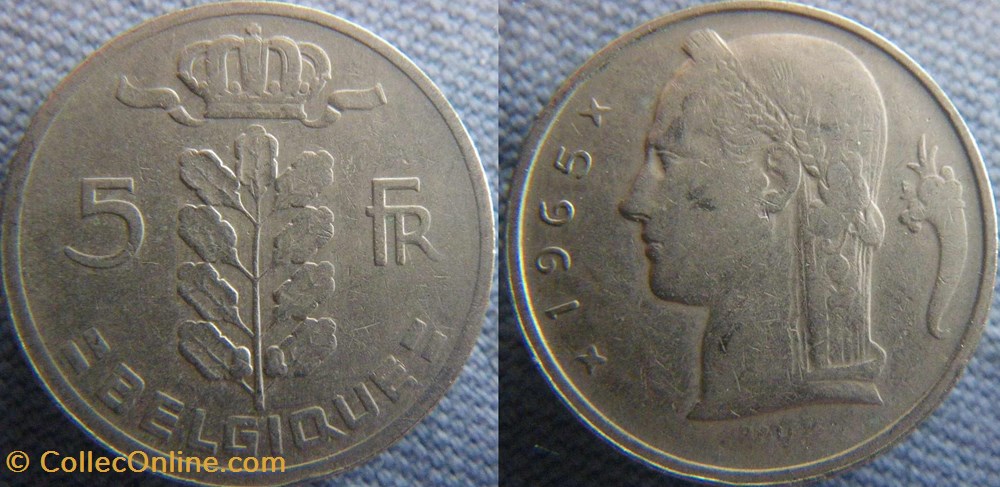 5 Francs 1965 fr monnaies monde belgique 5 francs 1965 fr