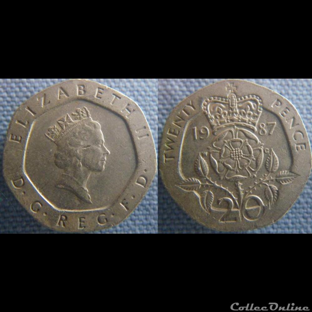 20 Pence 1987 monnaie monde royaume uni 20 pence 1987
