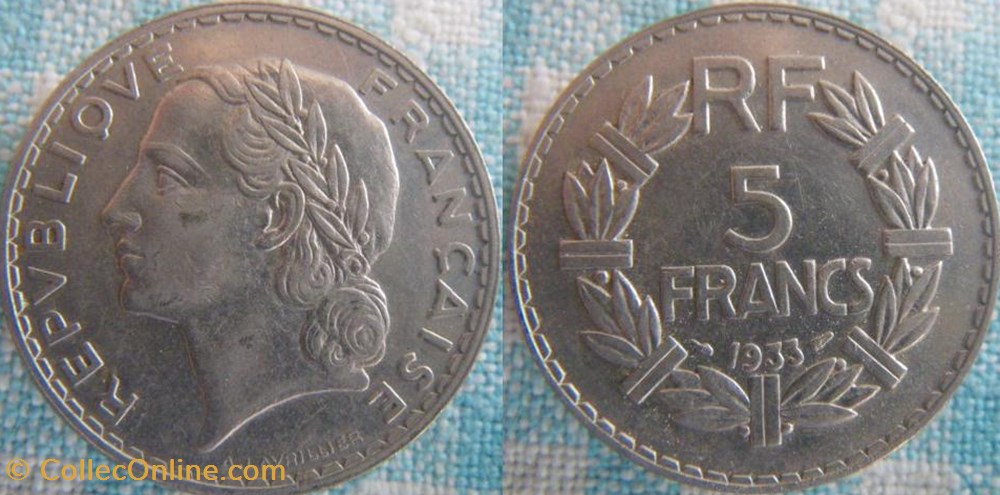 5 Francs 1933 monnaie france moderne 5 francs 1933