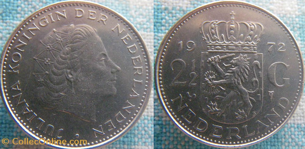 2 1/2 Gulden 1972 monnaies monde pays bas 2 1 2 gulden 1972