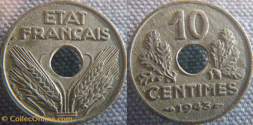 10 Centimes 1943 grand module monnaie france moderne 10 centimes 1943 grand module