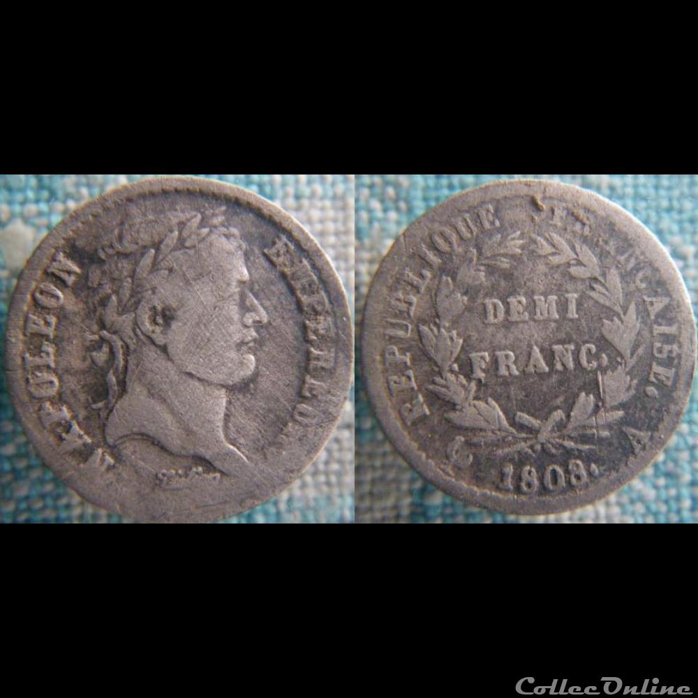 Demi Franc 1808 A monnaie france moderne demi franc 1808 a