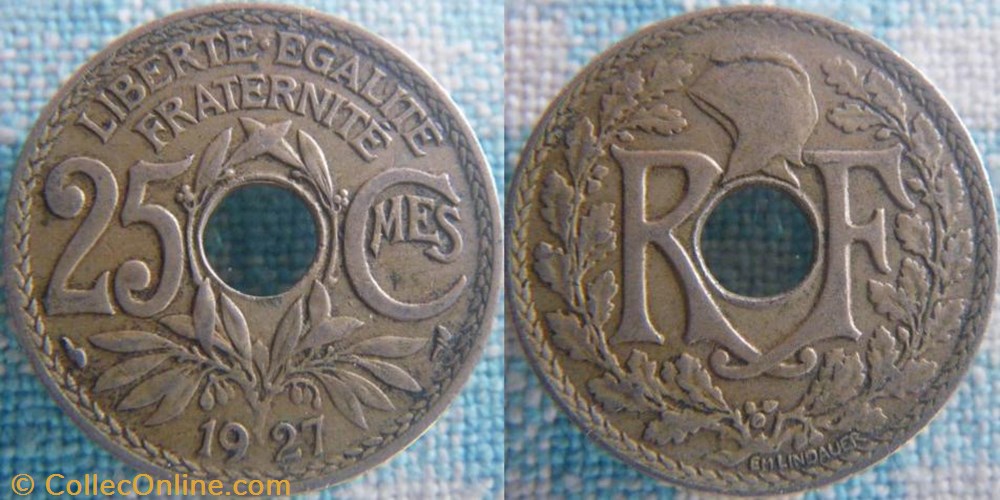 25 Centimes 1927 monnaie france a moderne 25 centimes 1927