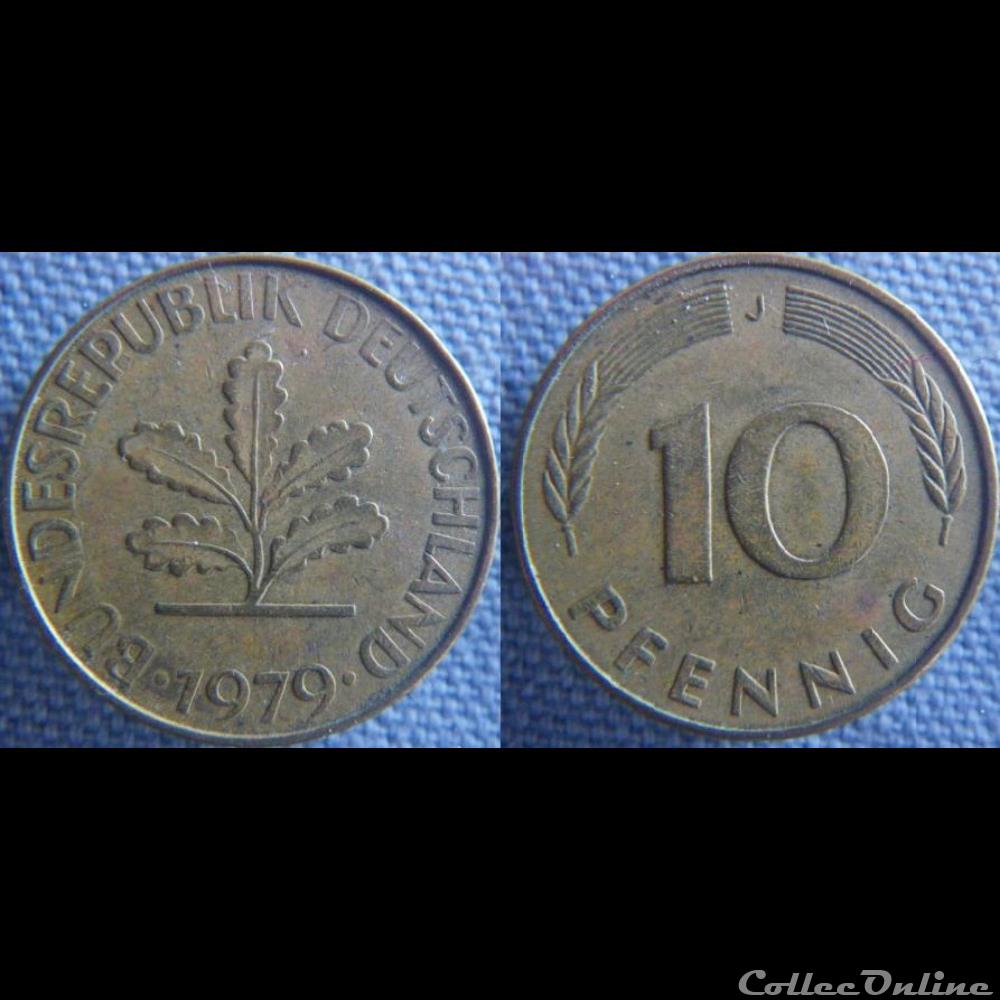 monnaie monde allemagne 10 pfennig 1979 j