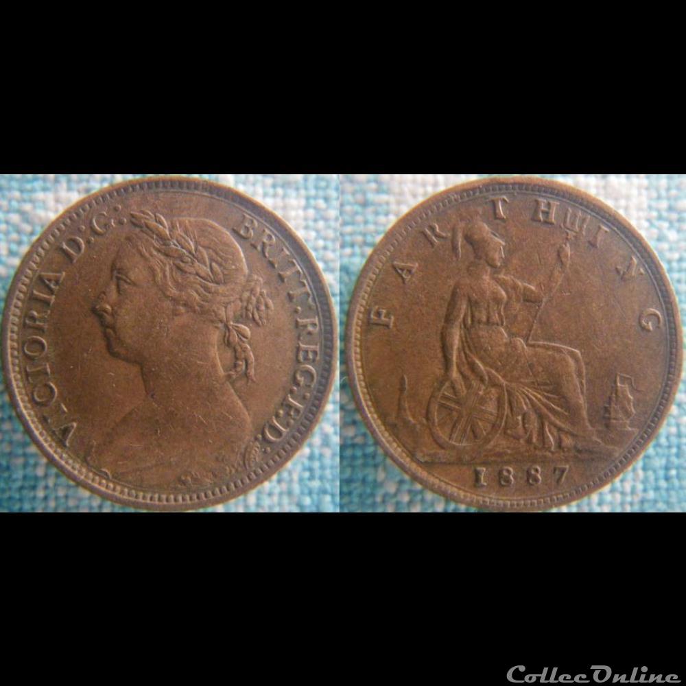 Farthing 1887 monnaie monde royaume uni farthing 1887