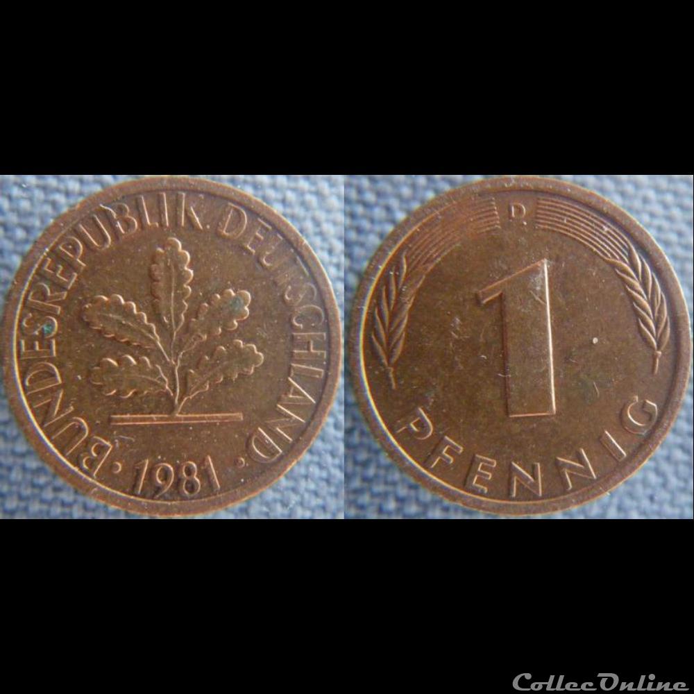 1 pfennig 1981 D monnaie monde allemagne 1 pfennig 1981 d