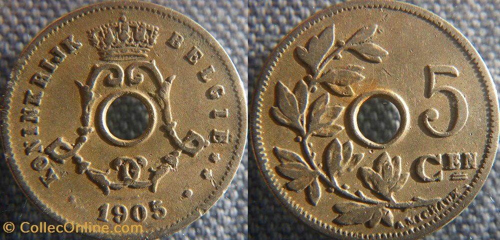 5 Centimes 1905 fl monnaie monde belgique 5 centimes 1905 fl