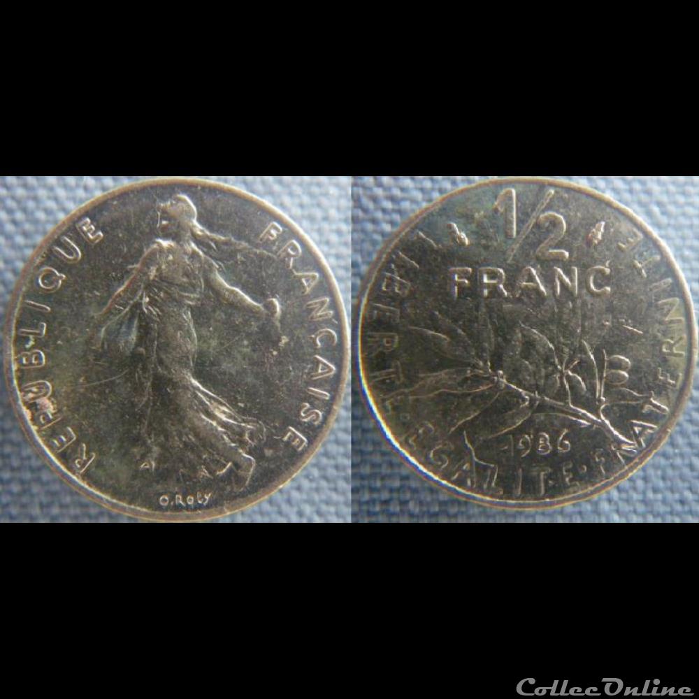 Demi Franc 1986 monnaie france moderne demi franc 1986