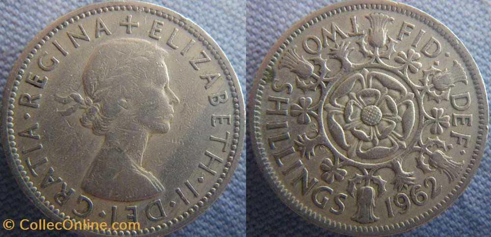 2 Shilling 1962 monnaies monde royaume uni 2 shilling 1962