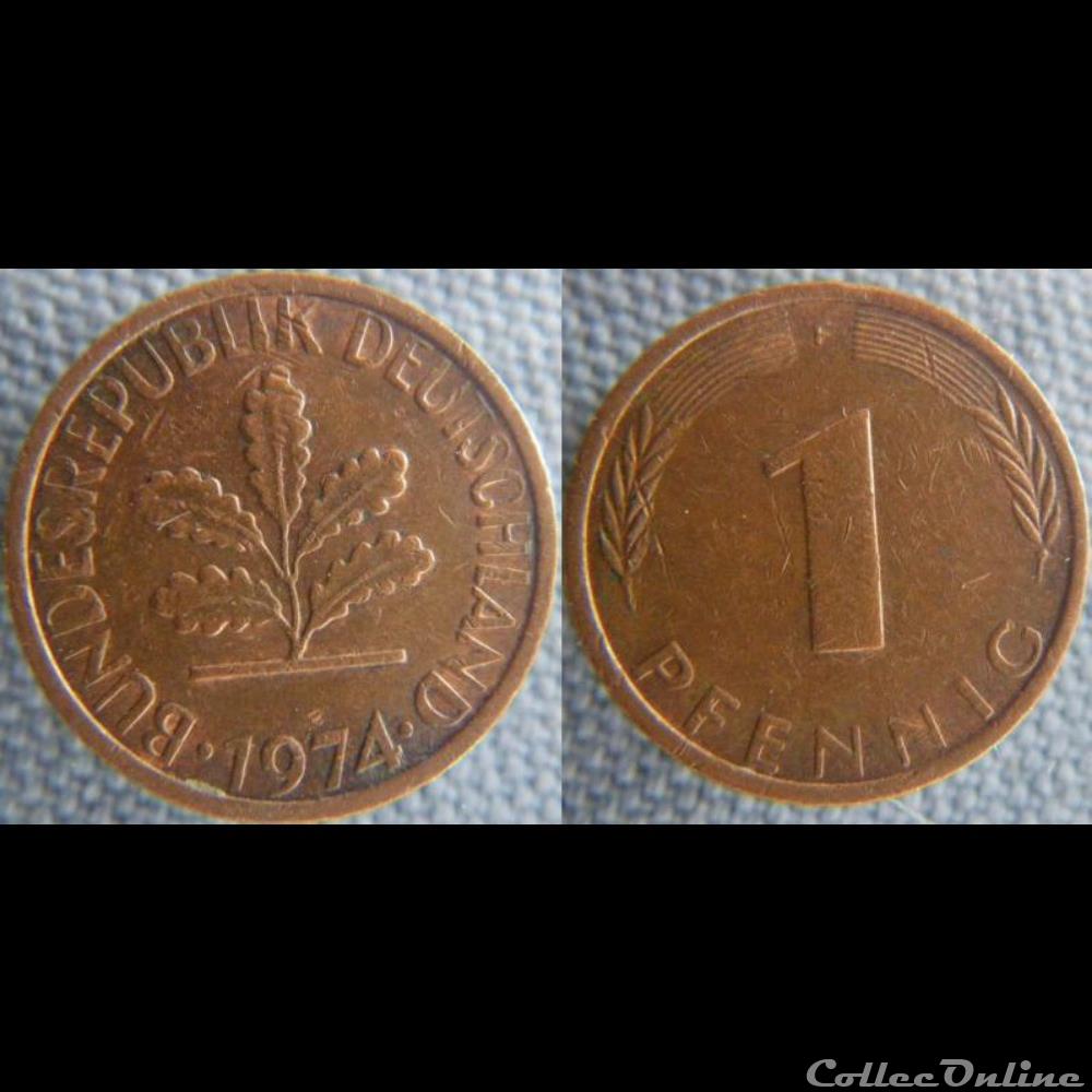 monnaie monde allemagne 1 pfennig 1974 f