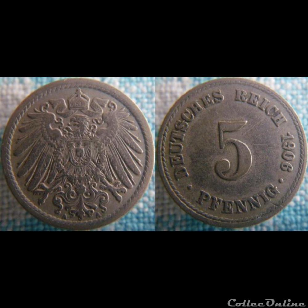 5 pfennig 1906 A monnaie monde allemagne 5 pfennig 1906 a