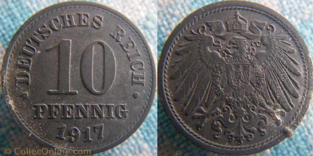 10 pfennig 1917 monnaie monde allemagne 10 pfennig 1917