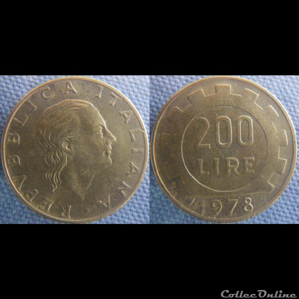 200 Lire 1978 monnaie monde italie 200 lire 1978