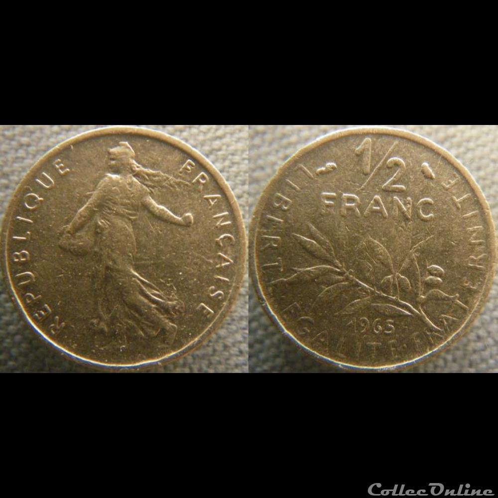 Demi Franc 1965 monnaie france moderne demi franc 1965