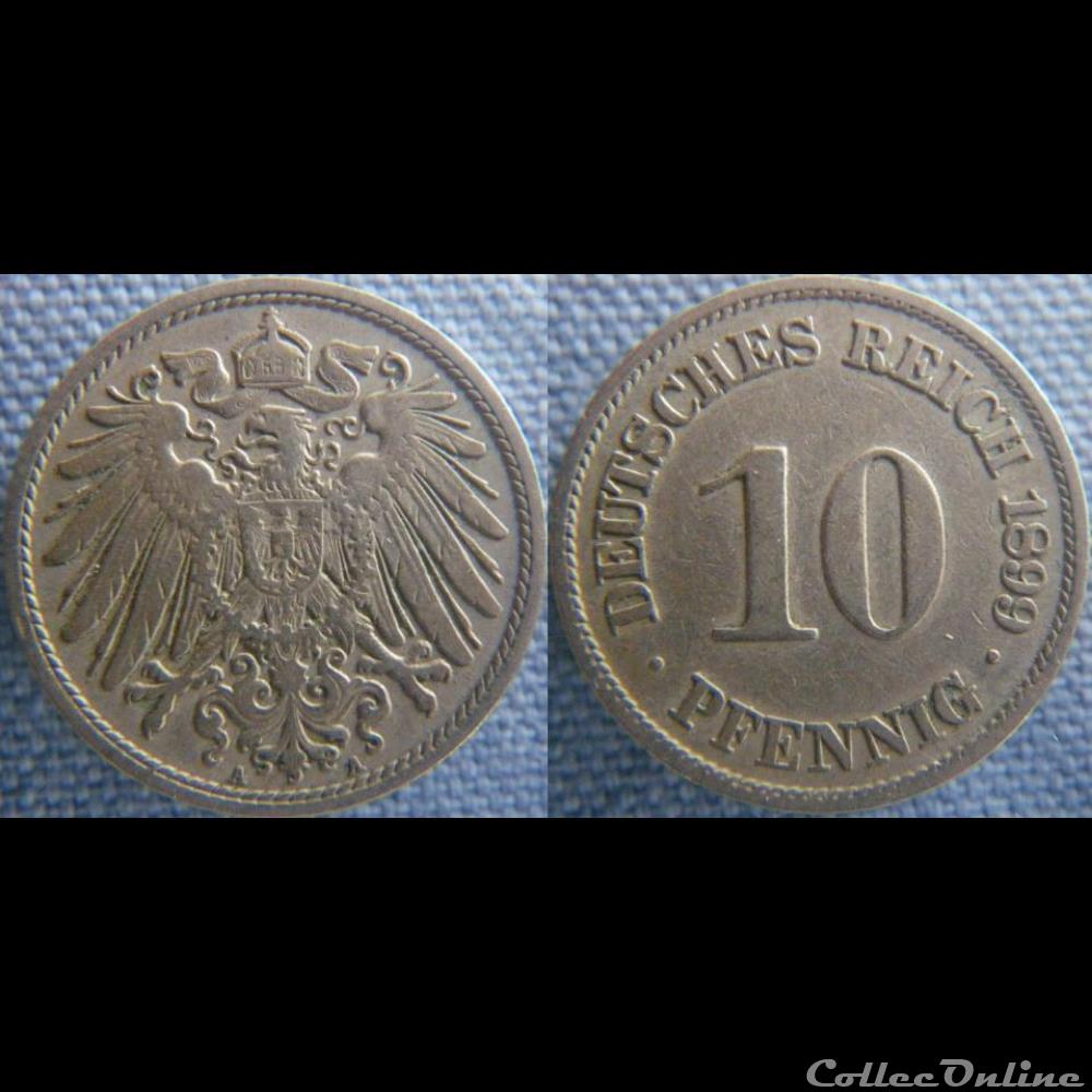 10 pfennig 1899 A monnaie monde allemagne 10 pfennig 1899 a