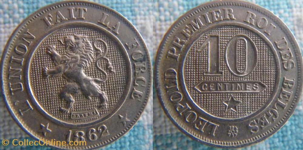 10 Centimes 1862 monnaie monde belgique 10 centimes 1862