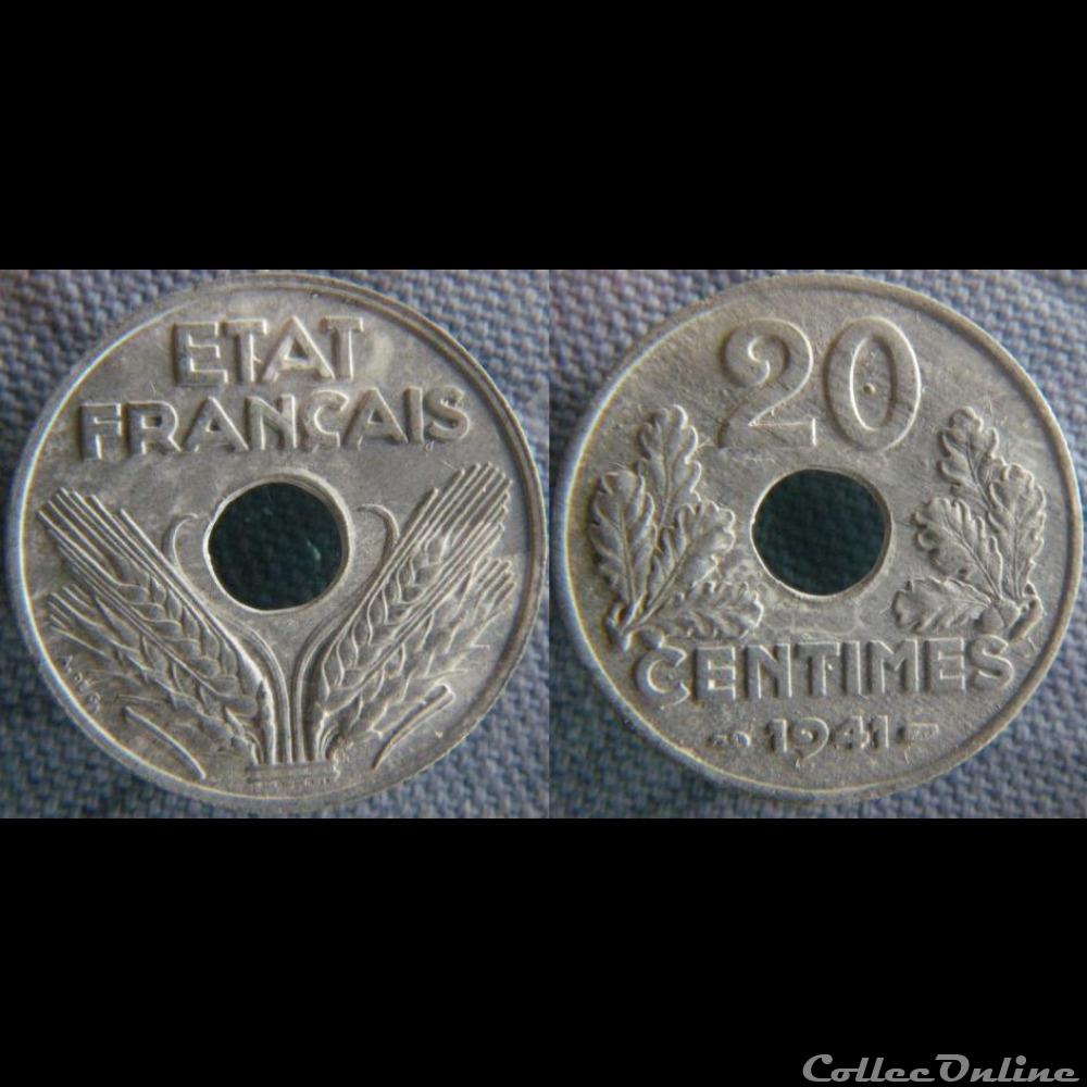 20 Centimes 1941 monnaie france moderne 20 centimes 1941