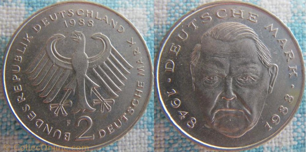 2 Mark 1988 F monnaie monde allemagne 2 mark 1988 f