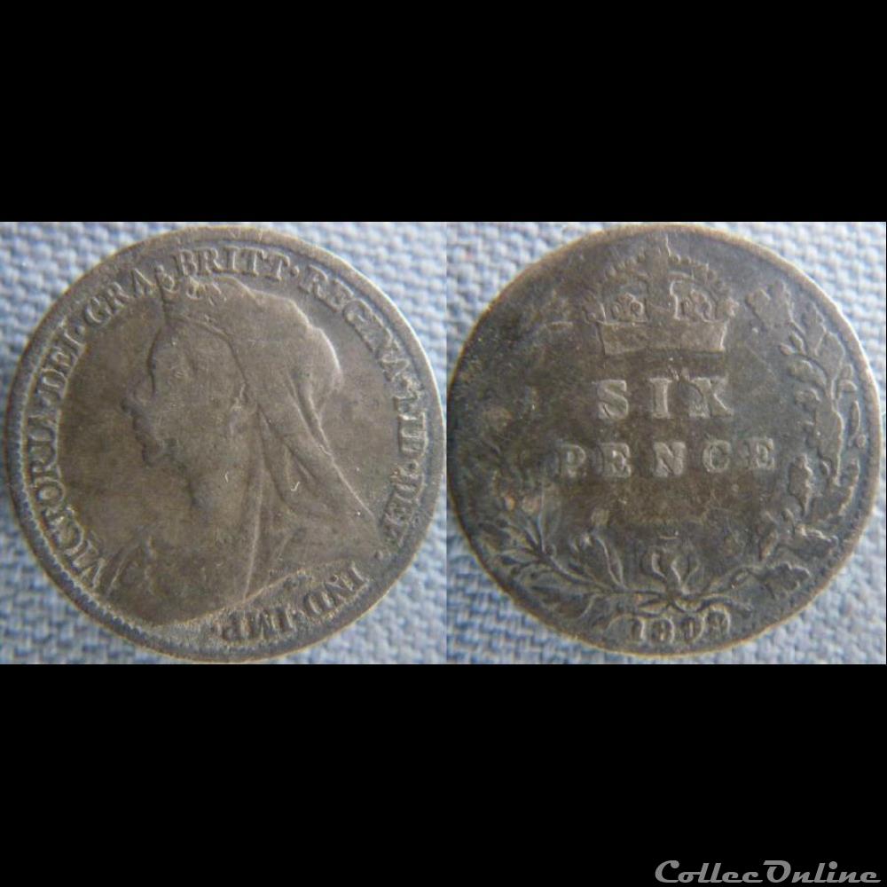 monnaie monde royaume uni 6 pence 1899