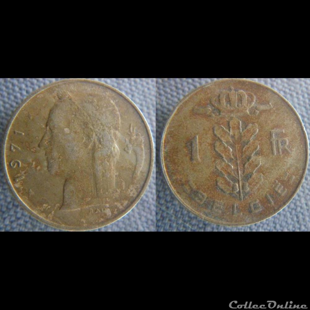 1 Franc 1971 fl monnaie monde belgique 1 franc 1971 fl