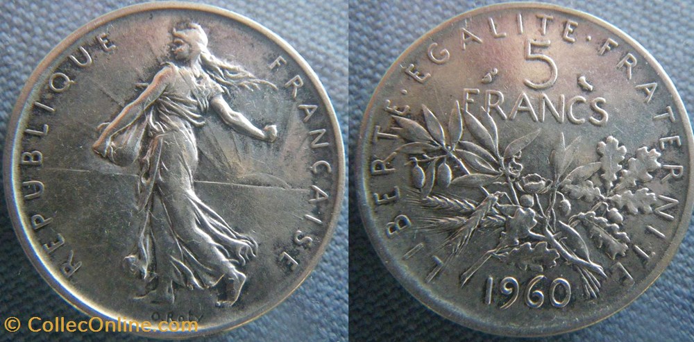 monnaies monde france 5 francs 1960