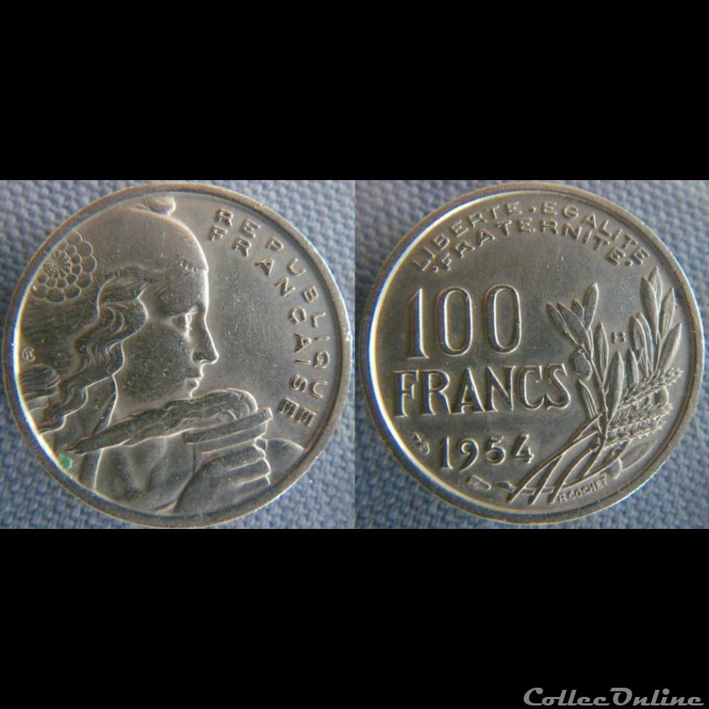 100 Francs 1954 B monnaie france moderne 100 francs 1954 b