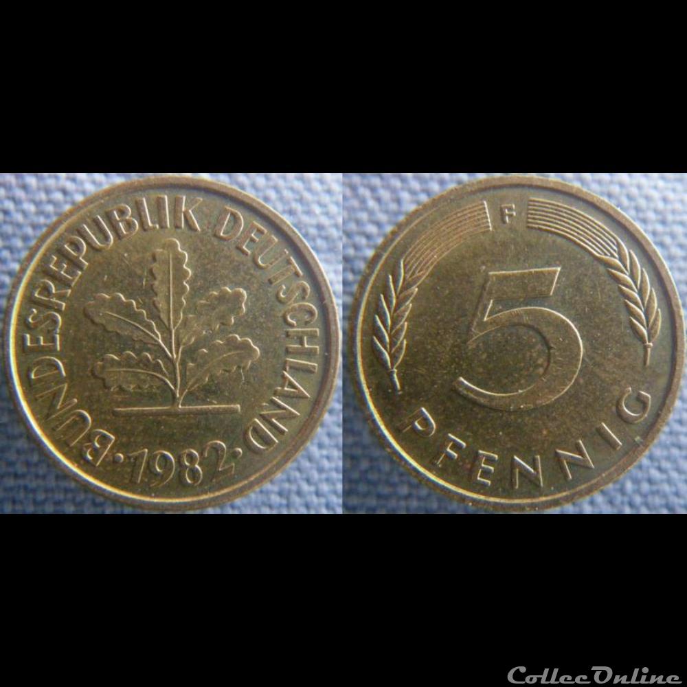 5 Pfennig 1982 F monnaie monde allemagne 5 pfennig 1982 f