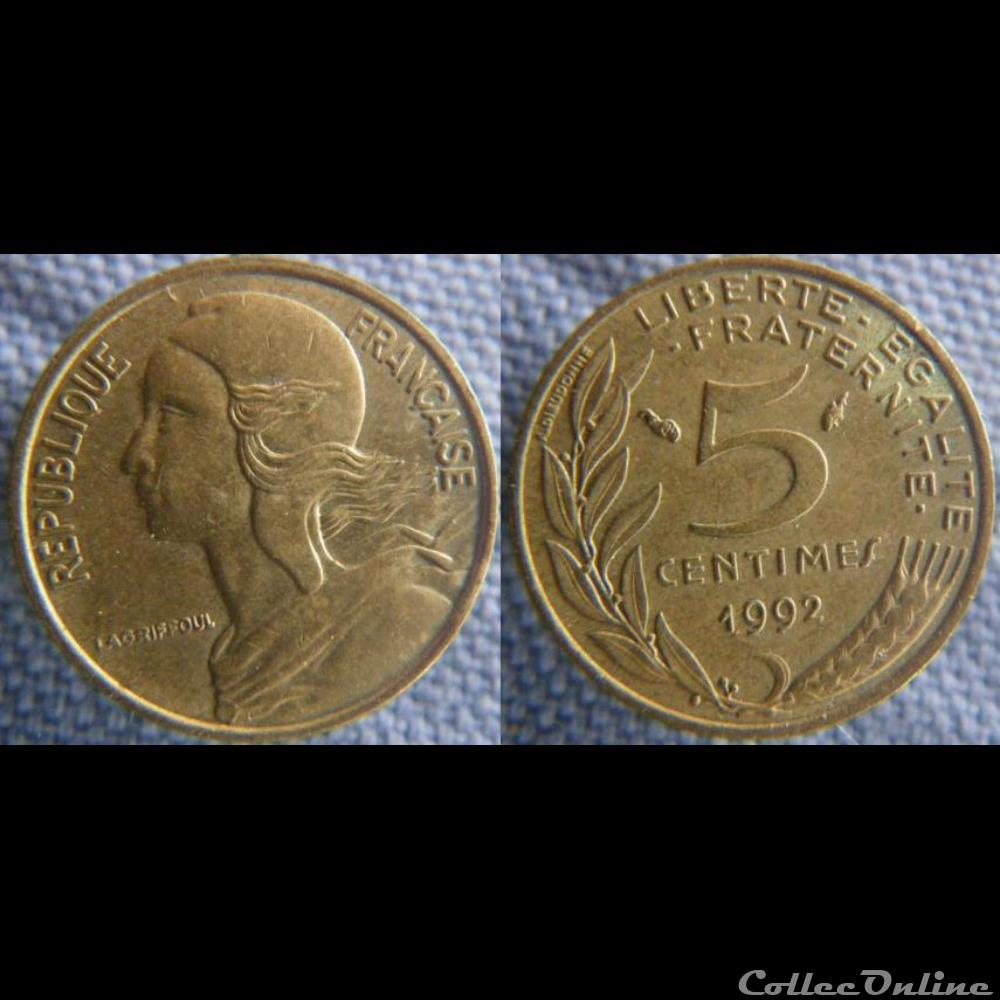 5 Centimes 1992 monnaie france moderne 5 centimes 1992