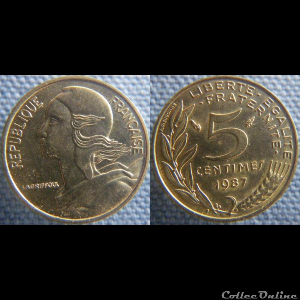 5 Centimes 1987 monnaie france moderne 5 centimes 1987