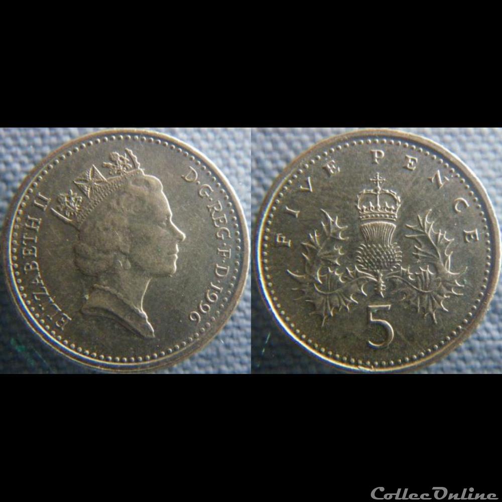 5 Pence 1996 monnaie monde royaume uni 5 pence 1996