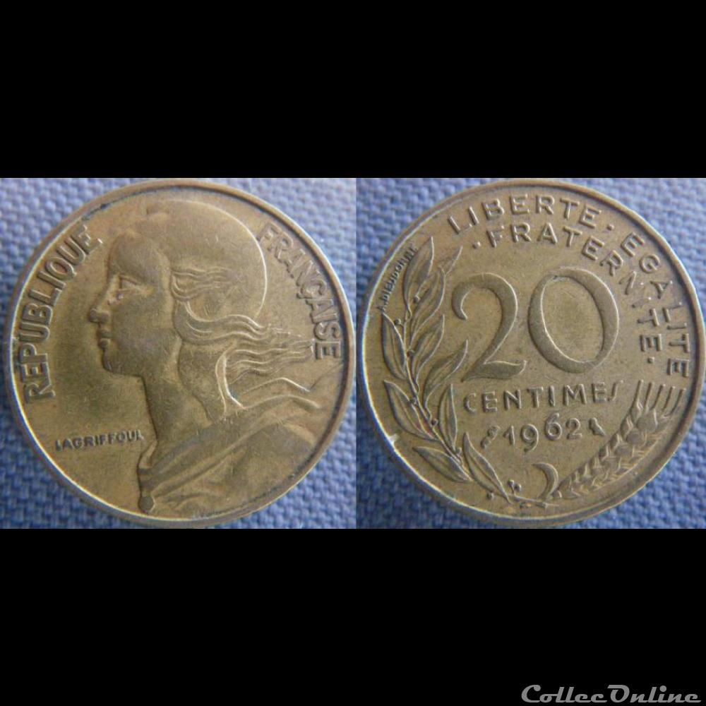 20 Centimes 1962 monnaie france moderne 20 centimes 1962
